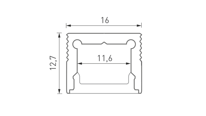 DesignLed Накладной алюминиевый профиль Design LED LS1613, 2500 мм, анодированный, LS.1613-R