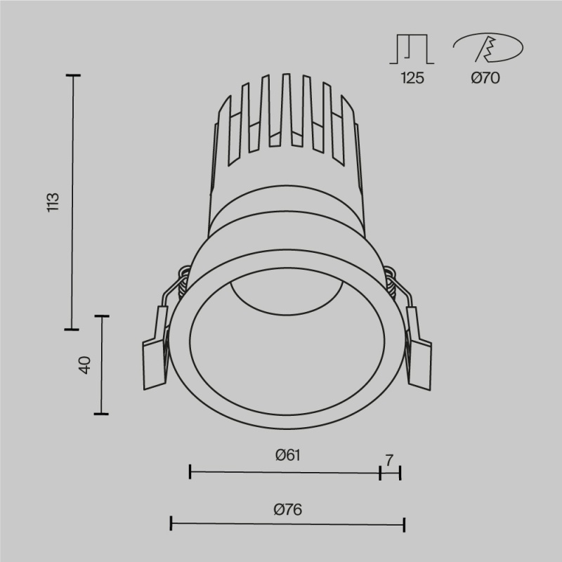 Встраиваемый светильник Technical DL118-15W-2.7K-W