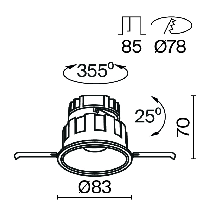 Встраиваемый светильник Technical DL057-10W3K-W