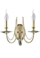 Бра Crystal Lux VICTORIA AP2 GOLD/AMBER