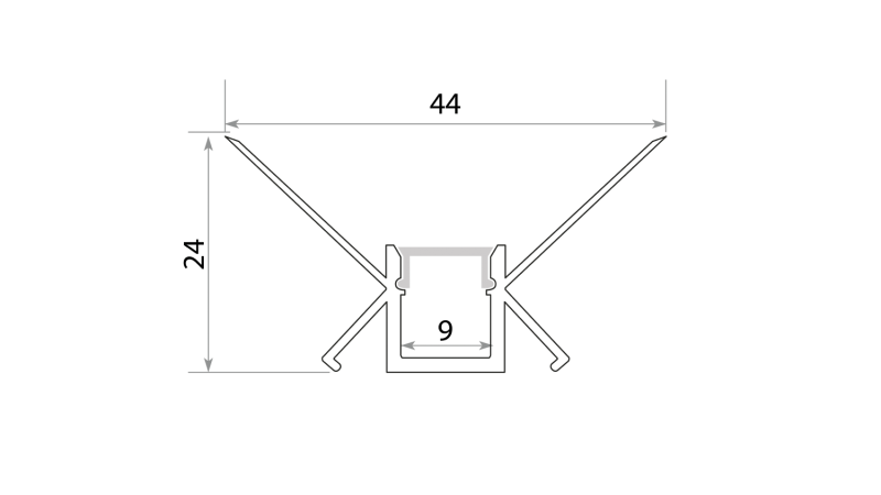 SWG PRO Встраиваемый угловой алюминиевый профиль SWG PRO, RC-4425-2.5