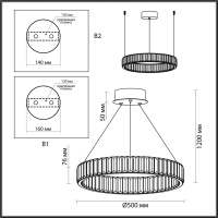 4930/30L L-VISION ODL24 591 хром/прозрачный металл/хрусталь Люстра LED 30W 4000K 3570Лм VEKIA