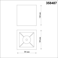 358487 OVER NT20 388 черный/золото Светильник накладной IP20 LED 4000K 10W 220V RECTE