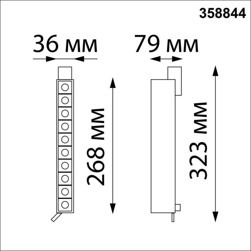 358844 PORT NT22 260 белый Светильник трехфазный трековый светодиодный IP20 LED 4000K 16W 220V ITER