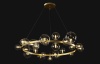 Подвесная люстра Crystal Lux AGATA SP24 V2 GOLD/TRANSPARENTE