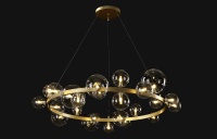 Подвесная люстра Crystal Lux AGATA SP24 V2 GOLD/TRANSPARENTE
