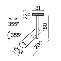 Трековый светильник Technical TR005-1-GU10-BG