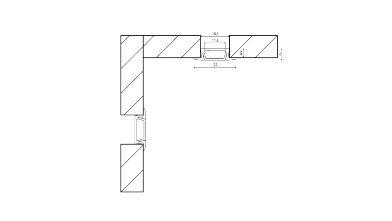 SWG Standard Встраиваемый алюминиевый профиль SWG, черный, RC-2206-BL