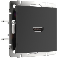 Розетка Werkel WL08-60-11/ HDMI (черный матовый)