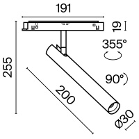 Трековый светильник Technical TR141-2-6W3K-M-BS