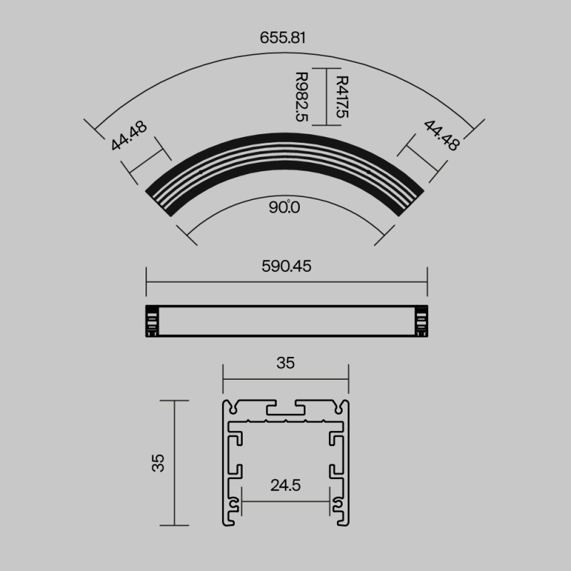 Профиль Maytoni ALM-3535R-B-D-90°-0.8M
