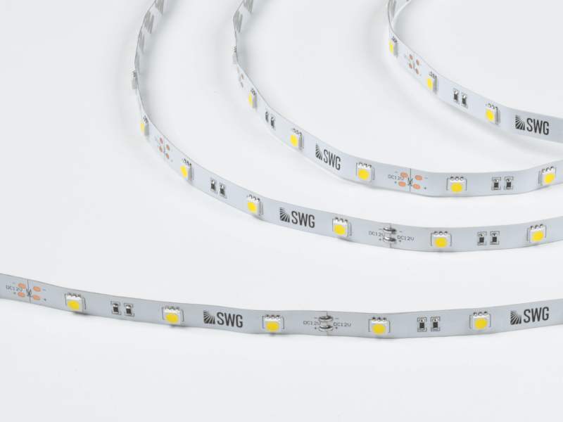 SWG Standard Светодиодная лента 5050, 30 LED/м, 7,2 Вт/м, 12В , IP20, Цвет: Нейтральный белый, SWG530-12-7.2-NW-M