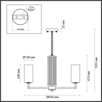 4990/6 HALL ODL23 637 матов. золотой/белый/стекло Люстра E27 6*40W KASALI