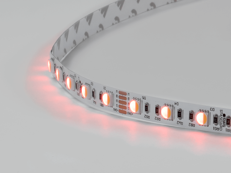 SWG Standard Светодиодная лента 5050, 60 LED/м, 19,2 Вт/м, 24В , IP20, Цвет: RGB + теплый белый, SWG560-24-19.2-RGBWW-M
