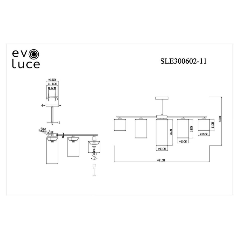 Люстра на штанге Evoluce SLE300602-11