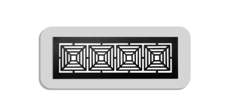 Вент.решетка МАГНИТНАЯ ПРЯМОУГОЛЬНАЯ 220*75 мм черная