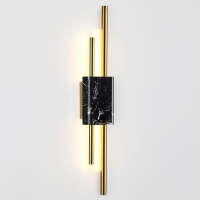 4361/10WL MIDCENT ODL23 175 черный мрамор/золотистый металл Настенный св-к IP20 LED 10W 3000K 625Лм MARMI