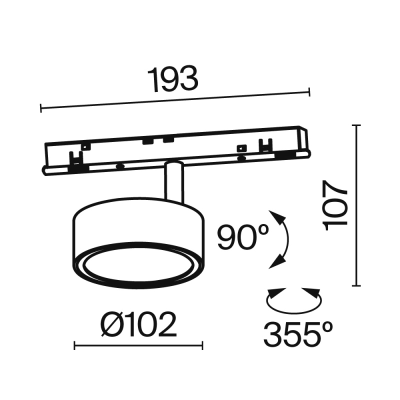 Светильник на шине Maytoni Technical TR040-4-18WTW-DD-W