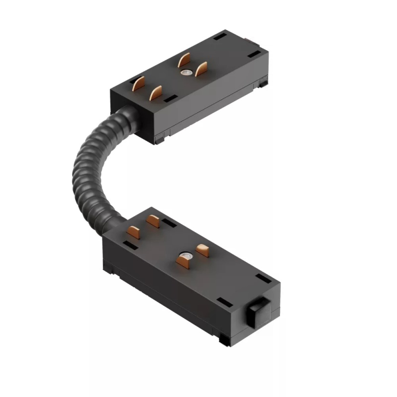 COLIBRI трековый угловой коннектор (гибкий) 220V чёрный, 100 шт/кор
