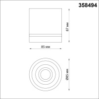 358494 OVER NT20 394 золото Светильник накладной IP20 LED 4000K 12W 220V ARUM