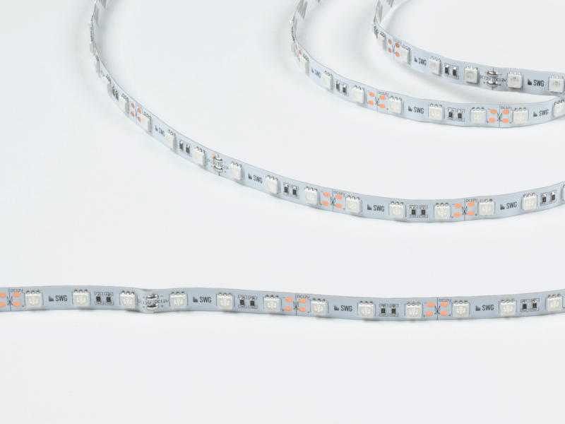 SWG Standard Светодиодная лента 5050, 60 LED/м, 14,4 Вт/м, 12В , IP20, Цвет: Зеленый, SWG560-12-14.4-G-M