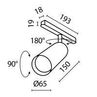 Трековый светильник Technical TR032-2-20W4K-S-B