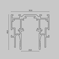 Шинопровод встраиваемый для натяжного потолка Technical TRX034-SCCL-422B