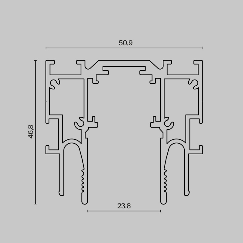 Шинопровод встраиваемый для натяжного потолка Technical TRX034-SCCL-422B