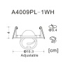 Встраиваемый светильник ARTE Lamp A4009PL-1WH