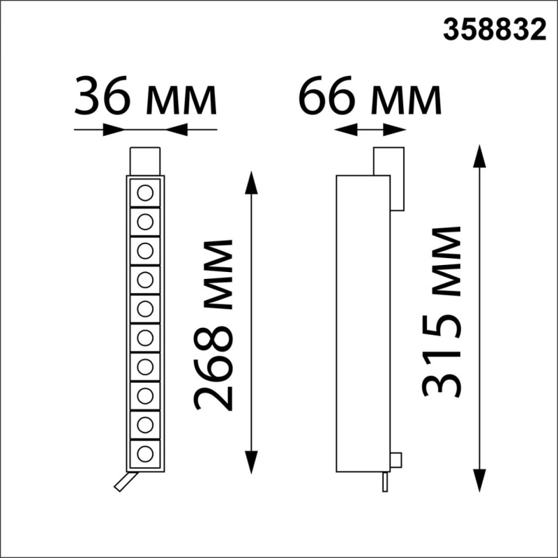 358832 PORT NT22 228 белый Светильник трековый однофазный трехжильный IP20 LED 4000K 16W 220V ITER
