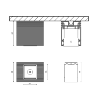 SWG PRO Светильник для трека SY черный, 2 Вт, теплый свет, SY-601231-BL-2-WW