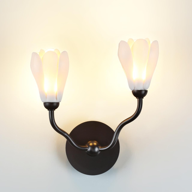 5090/2W MODERN ODL25 553 черный матовый/белый/фарфор Бра G4 LED 2*5W GARDI