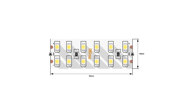 SWG Standard Светодиодная лента  2835, 240 LED/м, 19,2 Вт/м, 24В , IP20, Цвет: нейтральный белый, SWG2240-24-19.2-NW-M