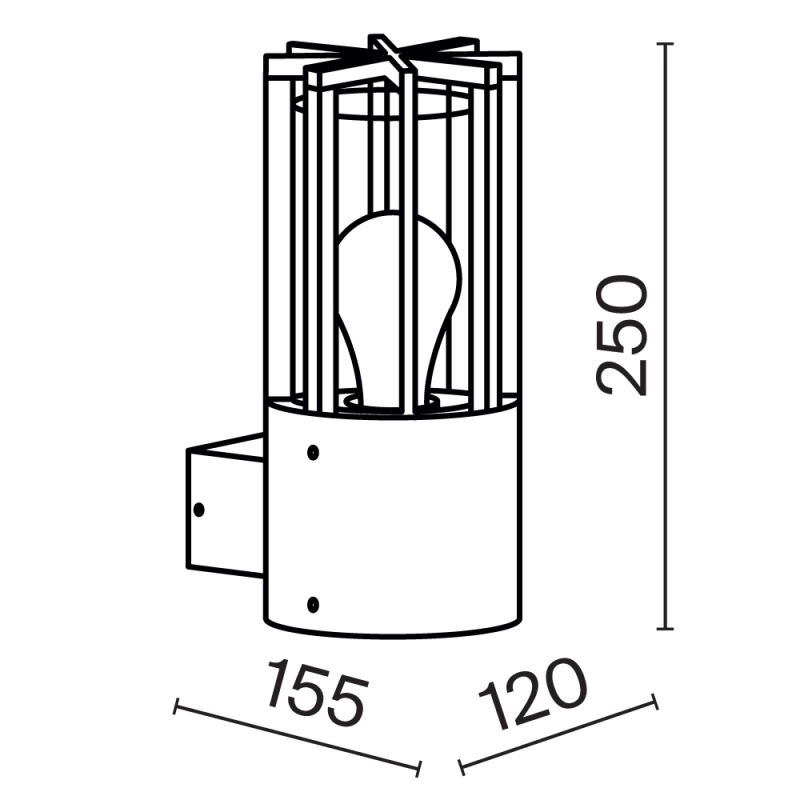 Настенный светильник (бра) Outdoor O453WL-01GF