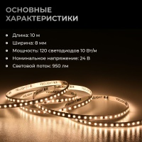 Светодиодная лента Yeelight Pro F1 24В, 10Вт, 4000К, 8мм, 10м