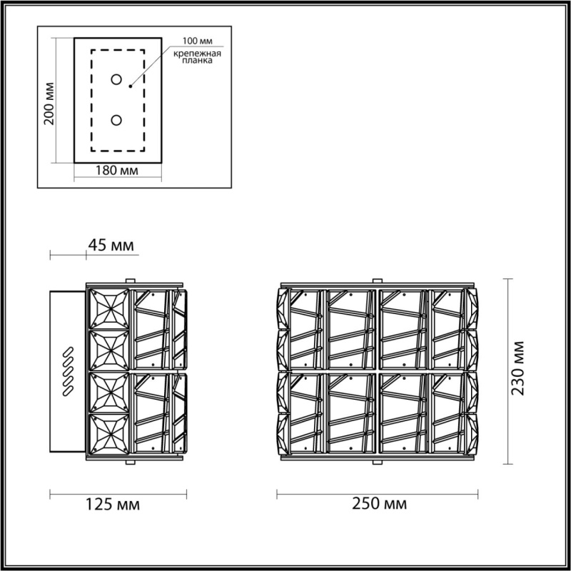 5071/32WL HALL ODL24 595 золото/прозрачный/металл/хрусталь/стекло Бра LED 15W 3700K VERSION