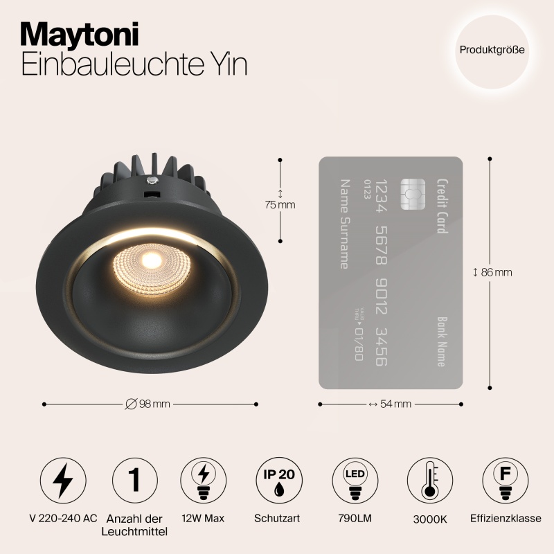 Встраиваемый светильник Maytoni Technical DL031-2-L12B