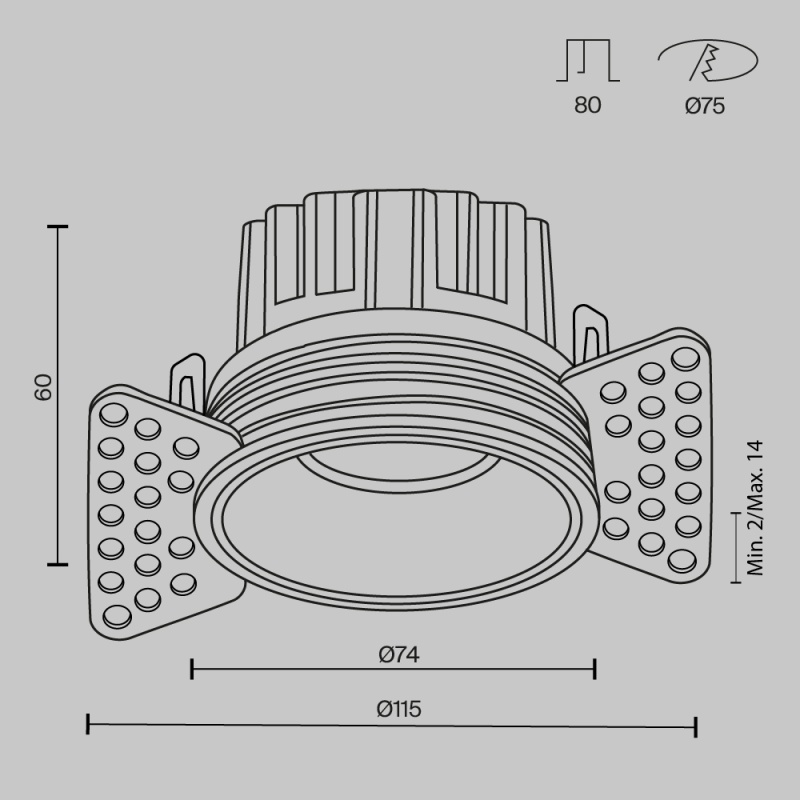 Встраиваемый светильник Technical DL058-12W3K-TRS-BS