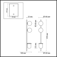 4681/2WA WALLI ODL20 463 черный/белый Настенный светильник E14 2*40W 220V FLOWER