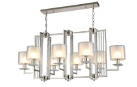 Подвесная люстра Crystal Lux NICOLAS SP8 L1000 NICKEL/WHITE