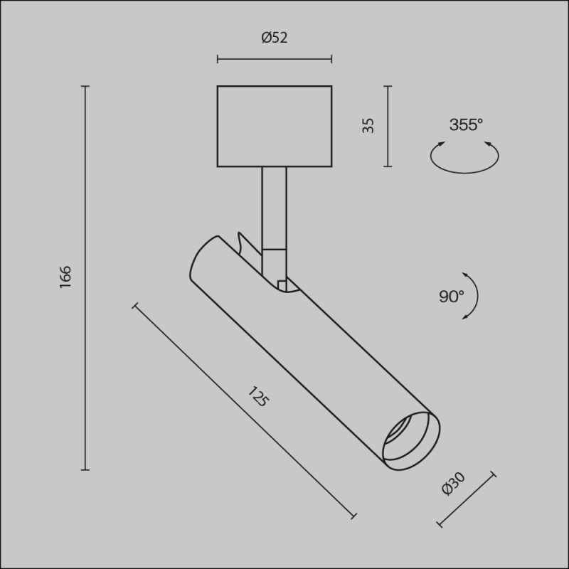 Потолочный светильник Technical C141CL-L125-6W3K-W