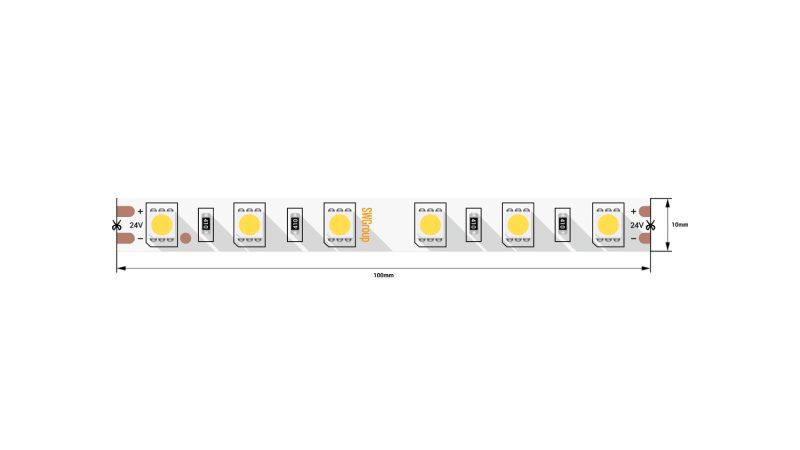 SWG Standard Светодиодная лента 5050, 60 LED/м, 14,4 Вт/м, 24В , IP20, Цвет: Нейтральный белый, SWG560-24-14.4-NW-M