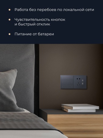 Выключатель Yeelight Pro, серия E20, беспроводной, 6 клавиш, серый (CN)