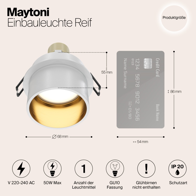 Встраиваемый светильник Maytoni Technical DL050-01WG