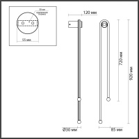6633/18WL HIGHTECH ODL24 285 металл/черный/акрил Настенный светильник IP20 LED 18W 3000K 220V MEMFI