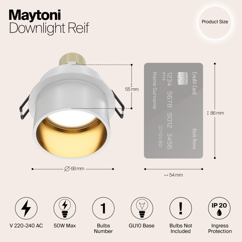 Встраиваемый светильник Maytoni Technical DL050-01WG