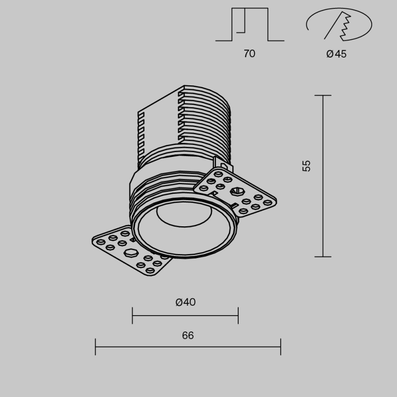 Встраиваемый светильник Technical DL059-7W3K-TRS-W
