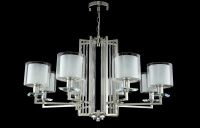 Подвесная люстра Crystal Lux NICOLAS SP-PL8 NICKEL/WHITE