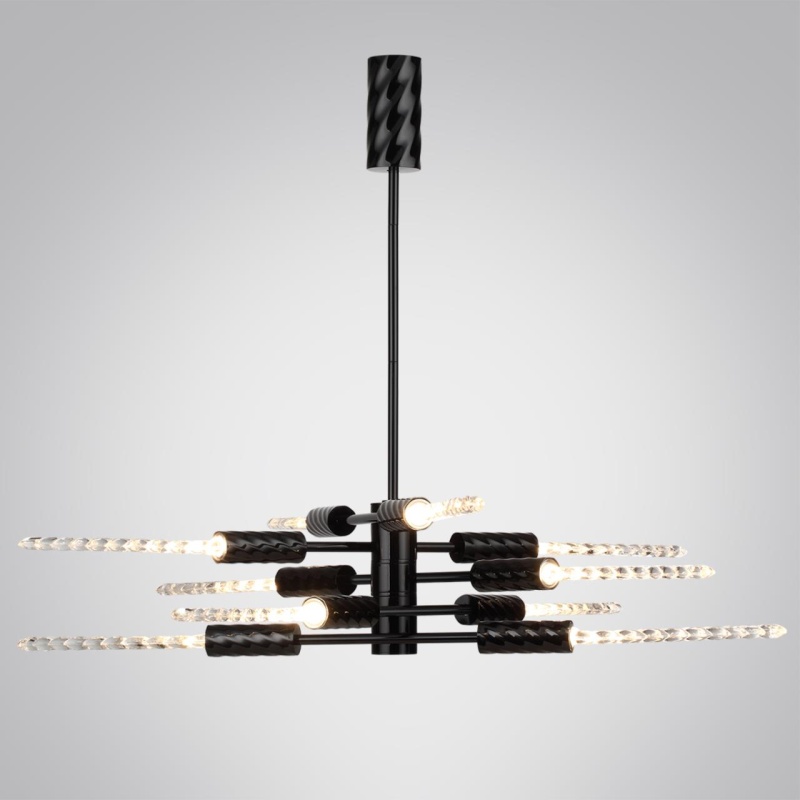 5459/28L L-VISION ODL_EX26 041 черный глянцевый/прозрачн./металл/стекло Люстра LED 28W (10*2.8W) 3000K 1260Лм KOLOS