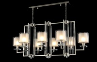 Подвесная люстра Crystal Lux NICOLAS SP8 L1000 NICKEL/WHITE